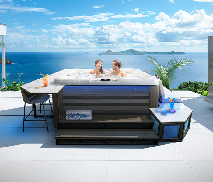Calspas hot tub being used in a family setting - Red Lands